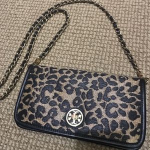 Tory Burch Adalyn Leopard Raffia Crossbody